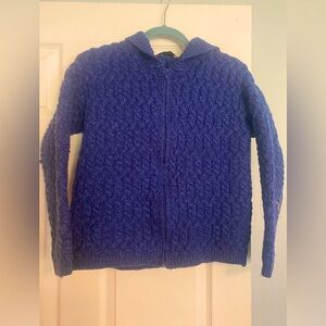 Aran crafts Irish made merino wool zip up sweater